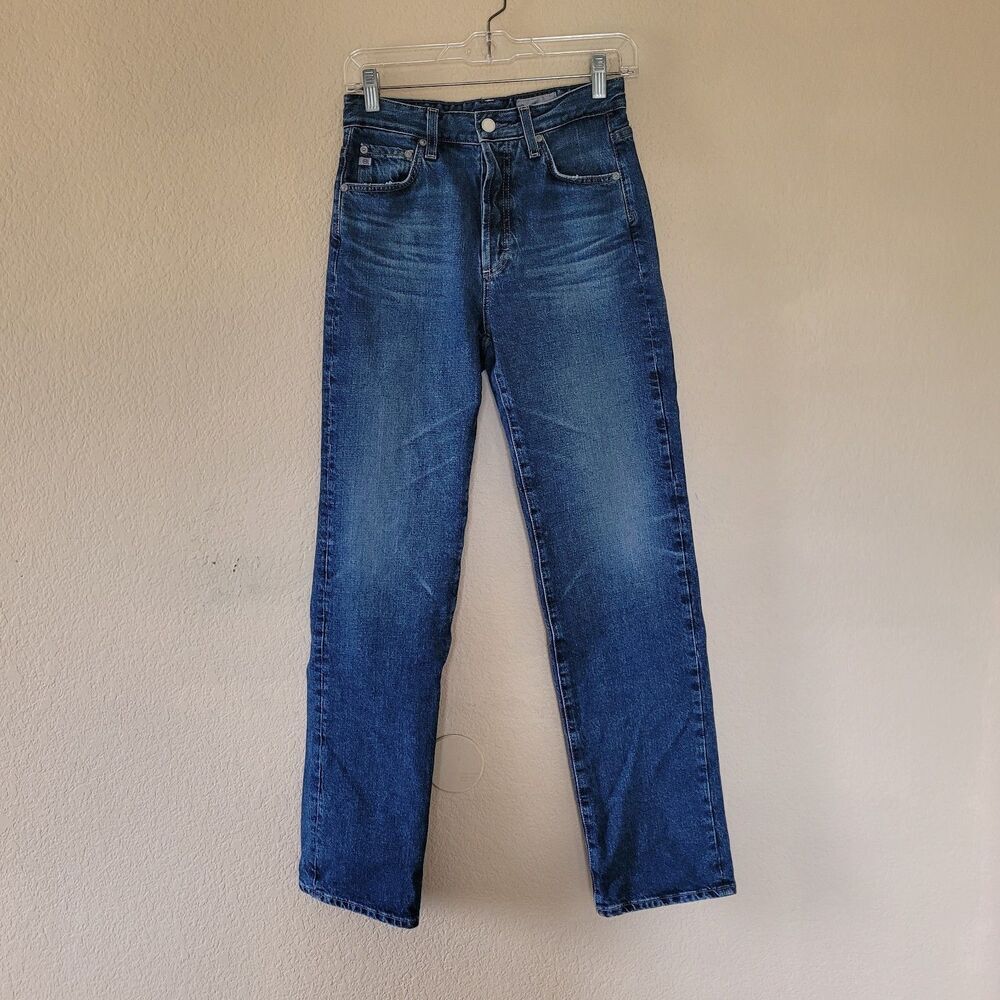 Ag Adriano Goldschmied Alexxis High Rise Vintage Straight Jeans Sz 26 Button Fly